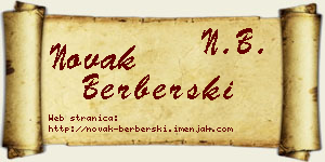 Novak Berberski vizit kartica